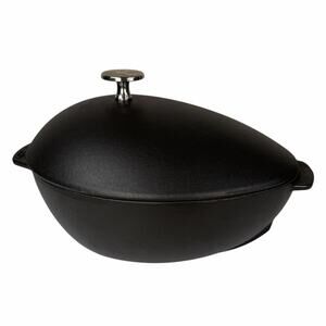 Staub Cast Iron Mussel Pot 2 Quart Black Matte Stainless Knob France